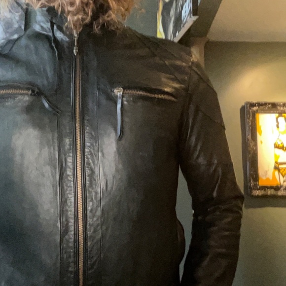 Premium Leather Lightweight Black Jacket, Mens M - Picture 7 of 8